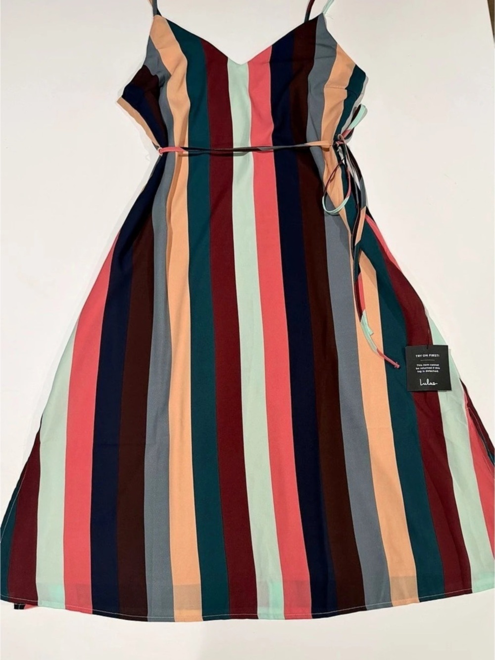 Lulus Striped Mini Dress in Multicolor NWT